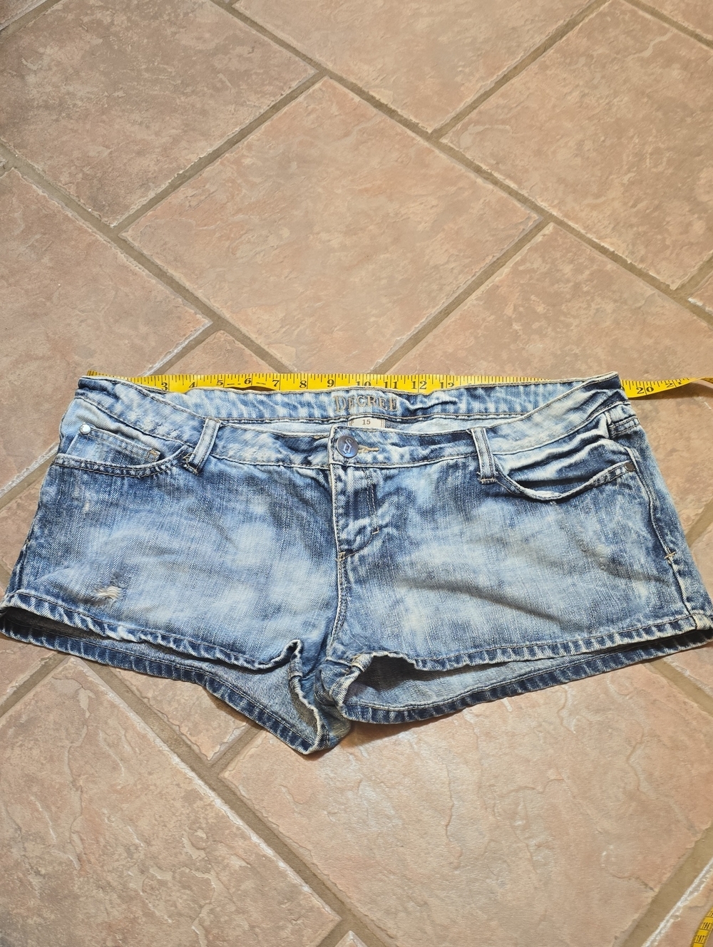 Decree Light Blue Washed Denim Jean Shorts